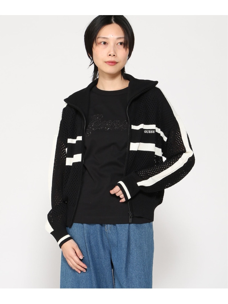 【SALE／30%OFF】GUESS/(W)GABRY Zipper Bomber Sweater ニット GUESS ゲス トップス ニット ブラック ベージュ【RBA_E】【送料無料】[ Fashion]｜GUESS（ゲス）公式ショップ