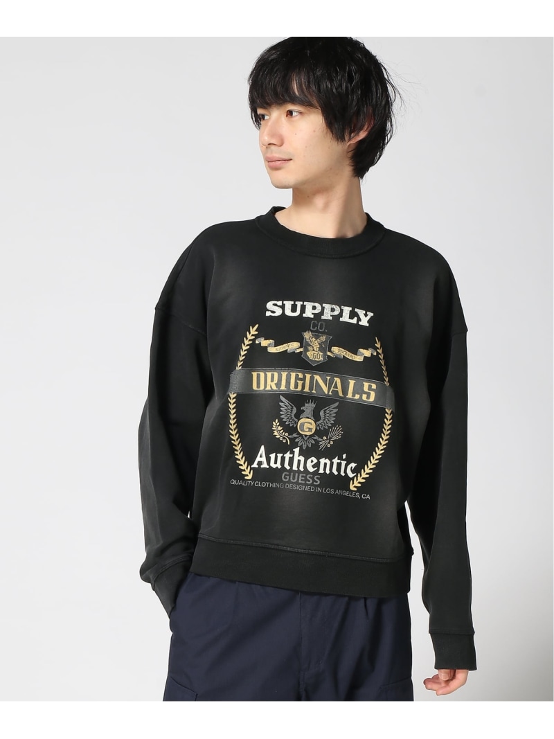 GUESS Originals スウェット (M)Graphic Crewneck GUESS Originals ゲス トップス スウェット・トレーナー ホワイト ブラック【送料無料】[ Fashion]