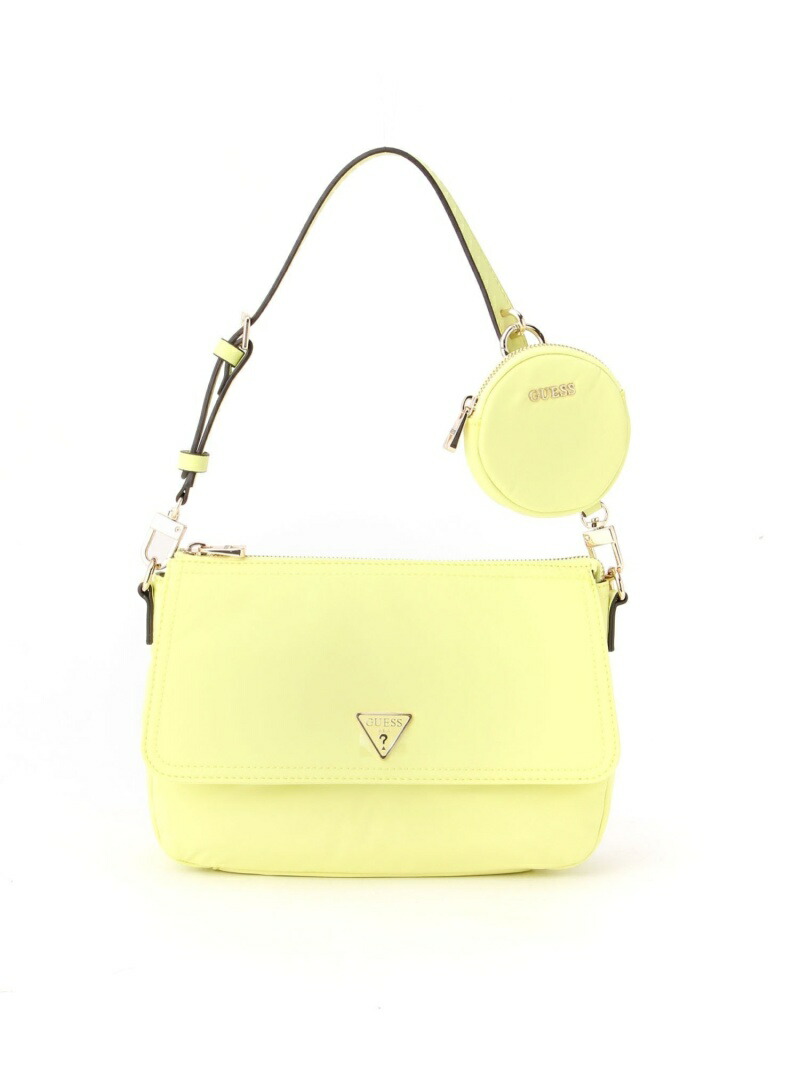 【SALE／60%OFF】GUESS ハンドバッグ (W)ECO GEMMA Shoulder Bag GUESS ゲス バッグ ショルダーバッグ イエロー ホワイト ブラック【RBA_E】【送料無料】[ Fashion]
