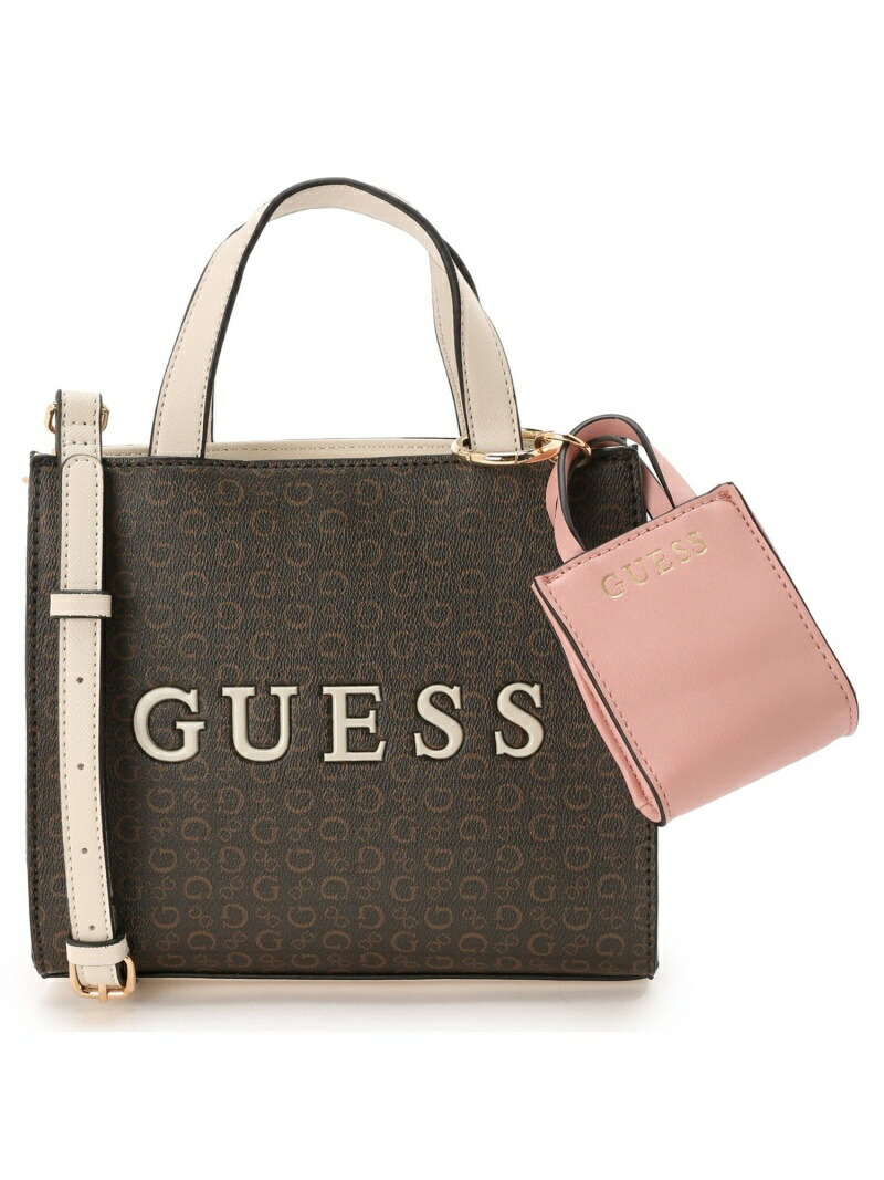 【楽天市場】【SALE／50OFF】(W)GELBER Mini Tote GUESS ゲス バッグ トートバッグ ブラウン ベージュ