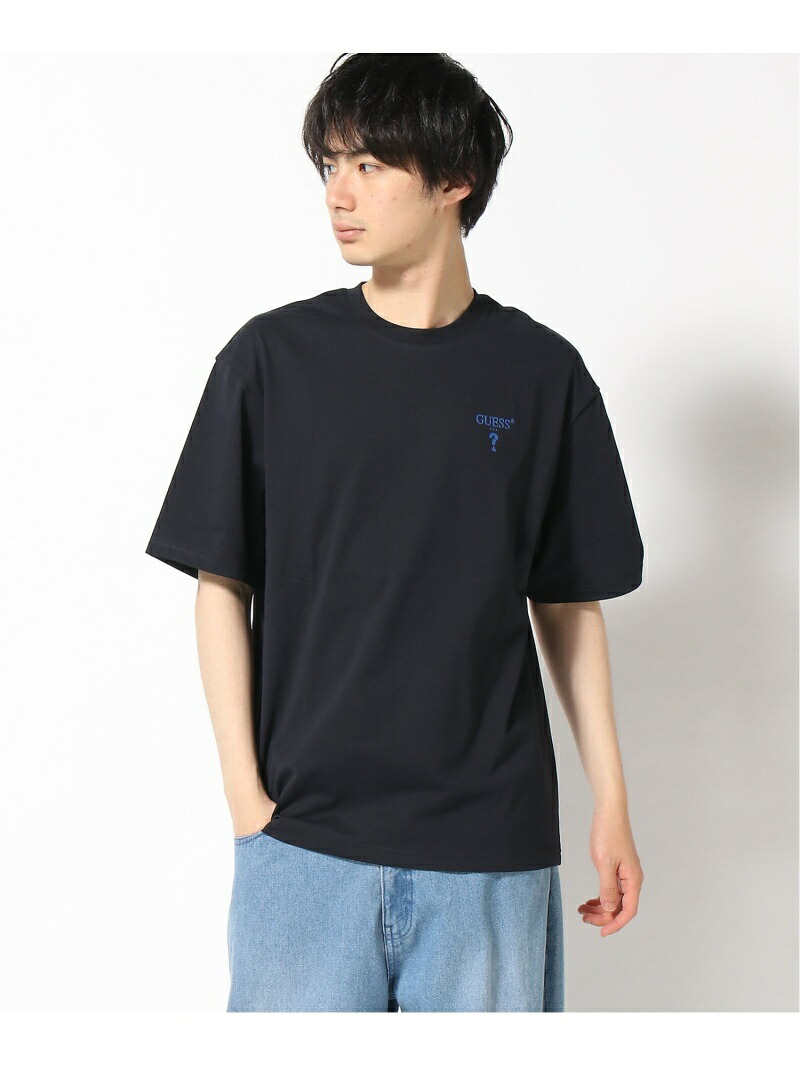 【SALE／50%OFF】GUESS Tシャツ (M)Paisley Square Tee GUESS ゲス トップス カットソー・Tシャツ ホワイト ネイビー【RBA_E】【送料無料】[ Fashion]
