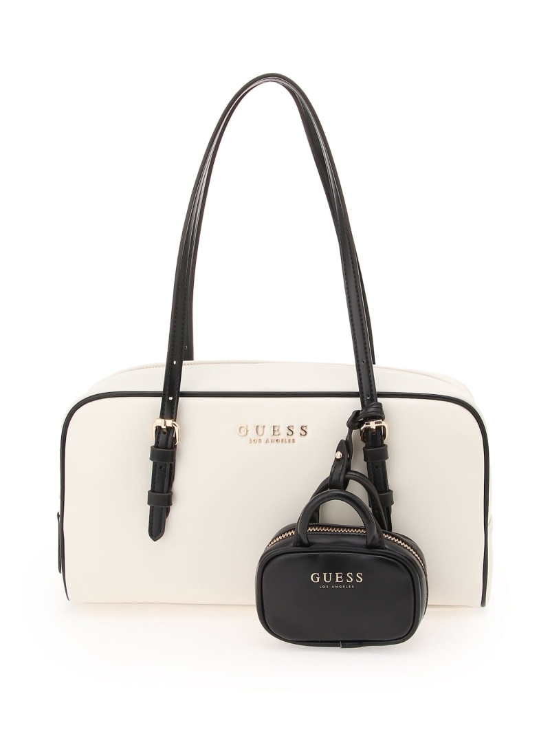 GUESS/(W)JUSTINA Shoulder Satchel GUESS ゲス バッグ ショルダーバッグ ホワイト ブラウン【送料無料】[ Fashion]