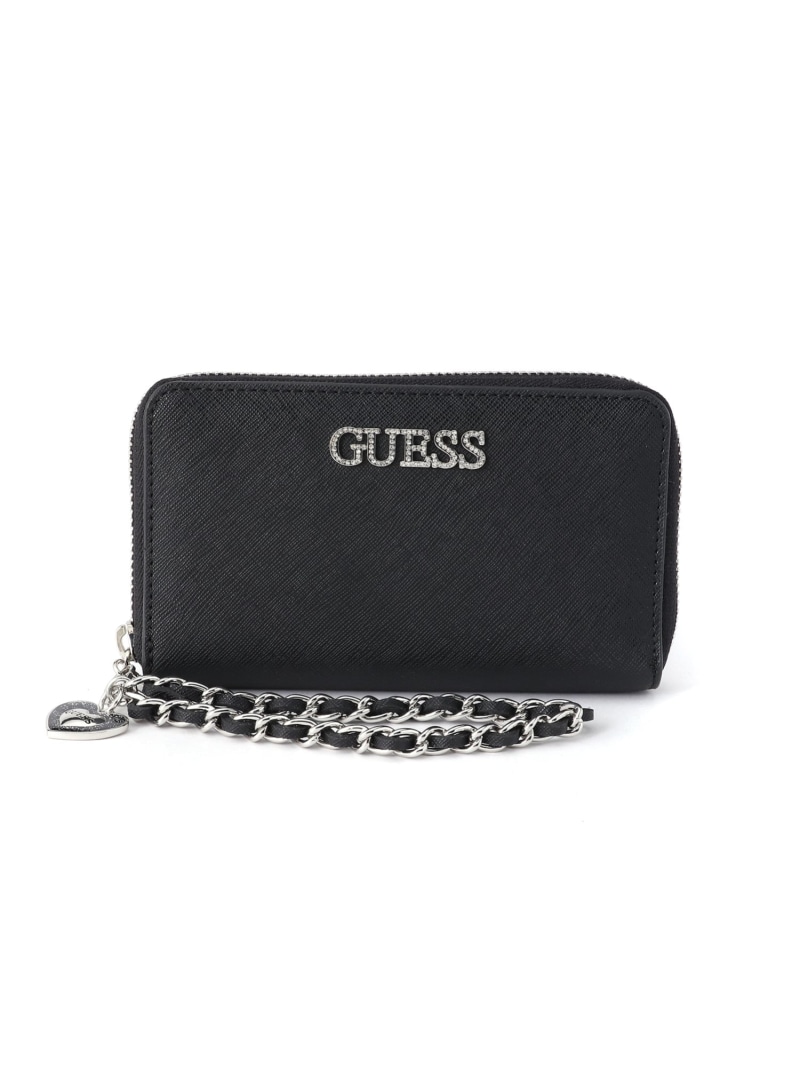 【SALE／20%OFF】GUESS 財布 (W)THESSA Zip Around W/ Wristlet GUESS ゲス 財布・ポーチ・ケース 財布 ブラウン ブラック【RBA_E】【送料無料】[ Fashion]