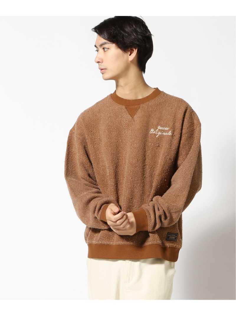 【SALE／30%OFF】GUESS Originals スウェット(M)Fleece Crewneck GUESS Originals ゲス トップス スウェット・トレーナー グレー ブラウン【RBA_E】【送料無料】[ Fashion]