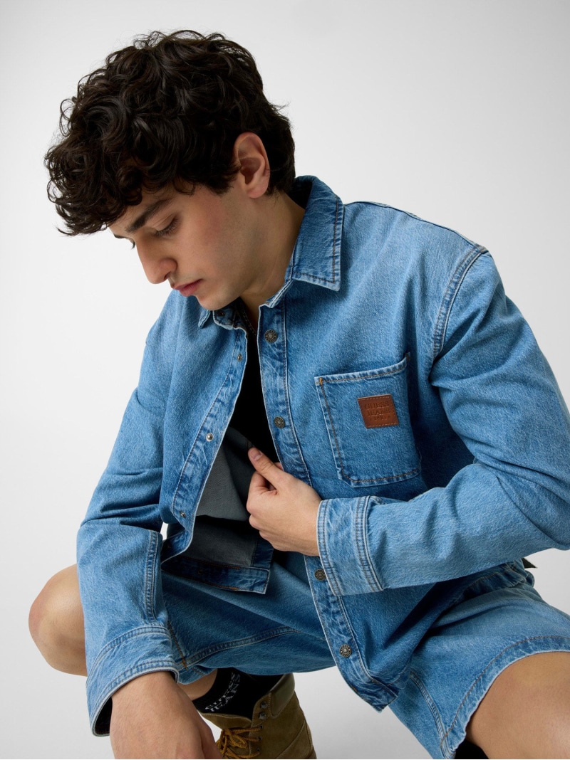 GUESS JEANS/(M)Oversize Crop Shirt GUESS JEANS ゲス トップス シャツ・ブラウス ブルー【送料無料】[ Fashion]