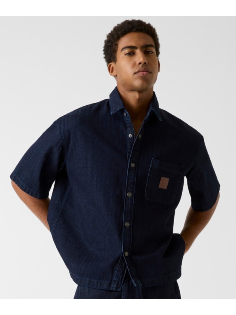 GUESS JEANS 半袖シャツ (M)Oversize Crop Shirt GUESS JEANS ゲス トップス シャツ・ブラウス ネイビー【送料無料】[ Fashion]｜GUESS（ゲス）公式ショップ