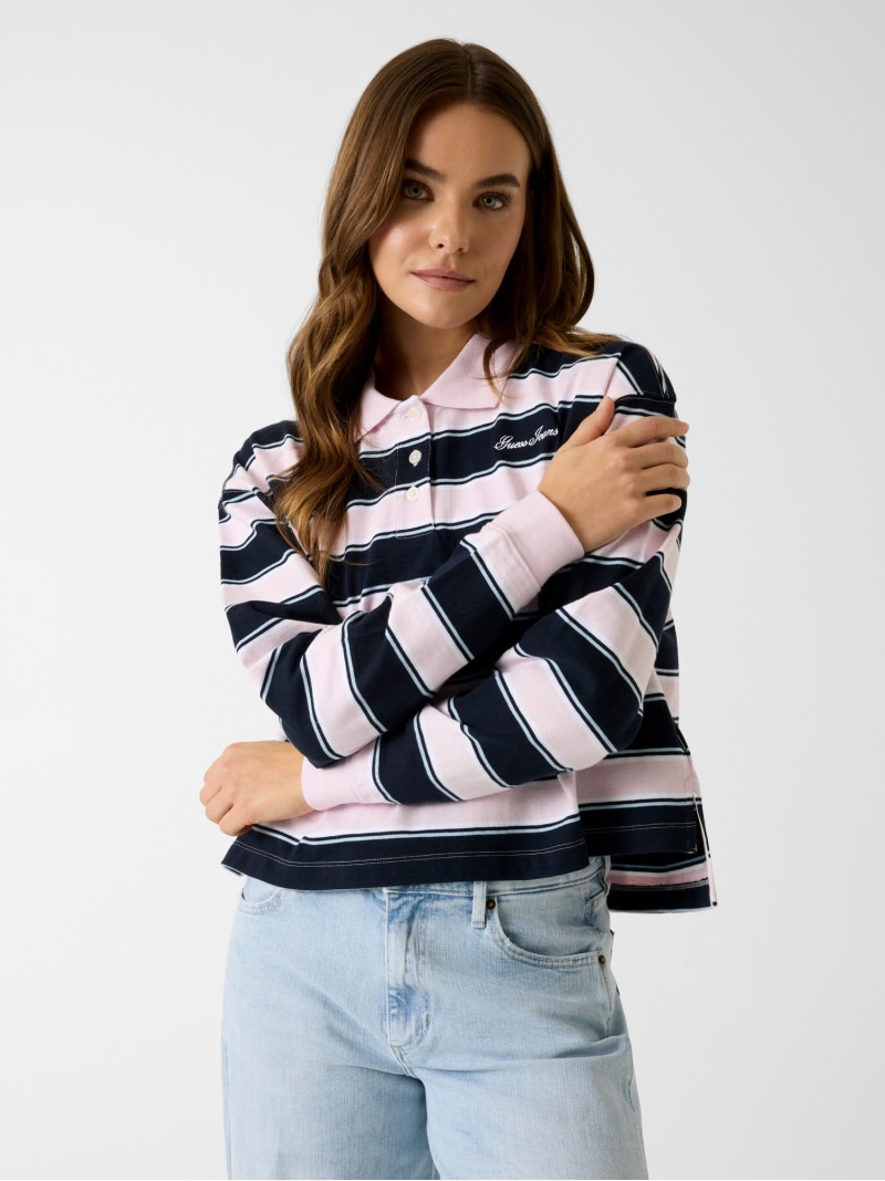 GUESS JEANS/(W)OS Crop Polo GUESS JEANS ゲス トップス ポロシャツ ネイビー グリーン ブルー【送料無料】[ Fashion]