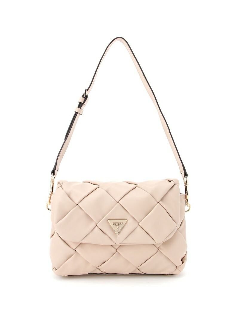 【SALE／60%OFF】GUESS ハンドバッグ (W)ZAINA Flap Shoulder Bag GUESS ゲス バッグ ショルダーバッグ ベージュ ブラック【RBA_E】【送料無料】[ Fashion] 9,789円