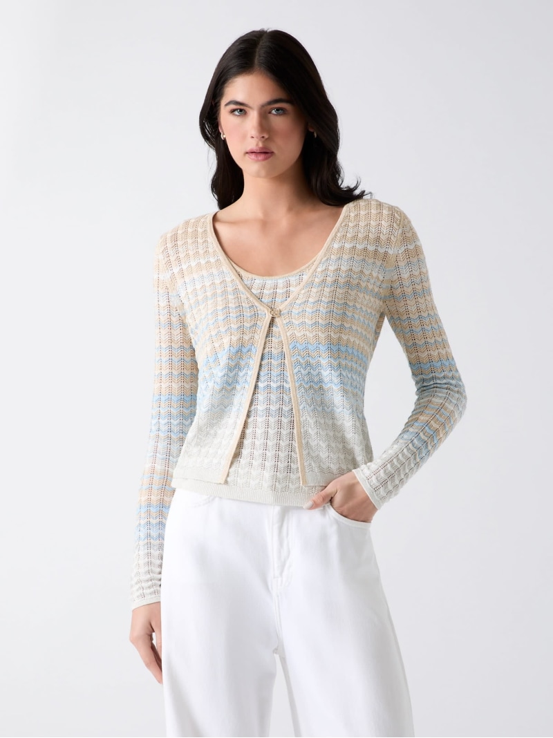 GUESS/(W)ROSALYN Shoulder Sweater GUESS ゲス トップス カーディガン ベージュ ピンク【送料無料】[ Fashion]