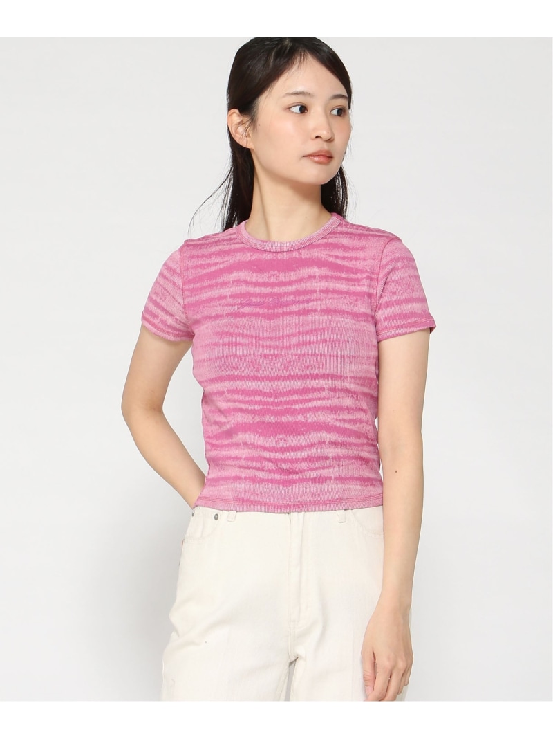 GUESS Originals Tシャツ (W)ABSTRACT Denim Top GUESS Originals ゲス トップス カットソー・Tシャツ ブルー ピンク【送料無料】[ Fashion]