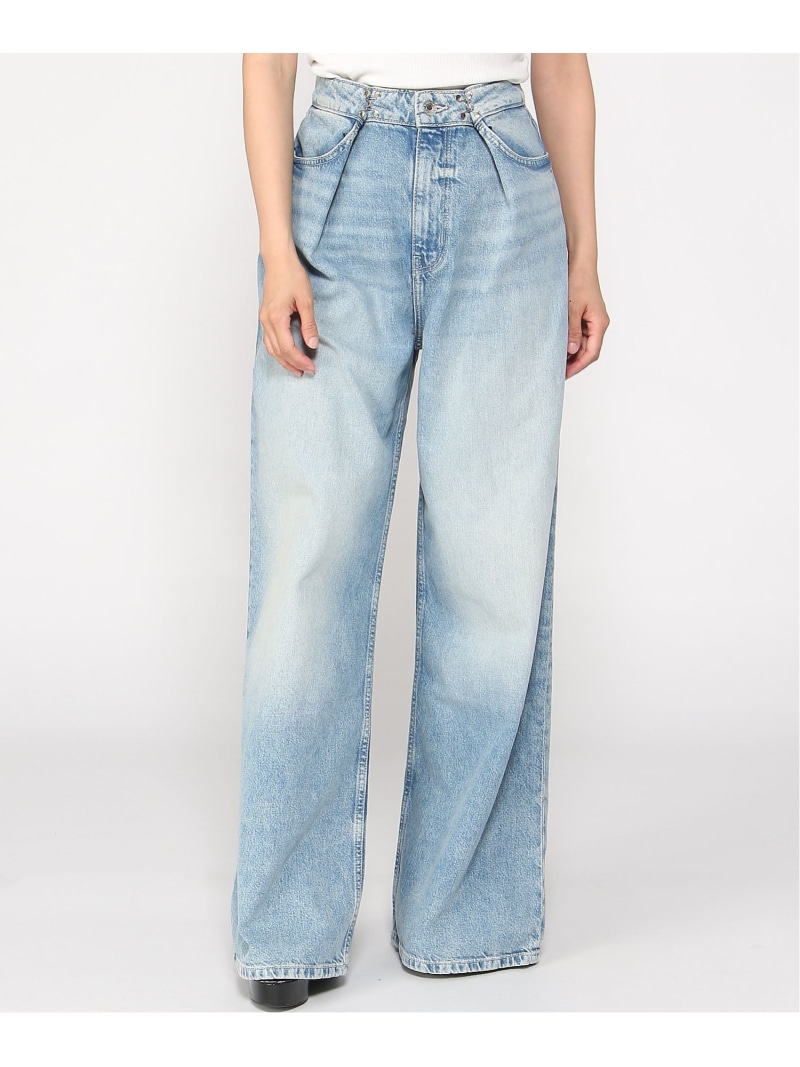 【SALE／50%OFF】GUESS ジーンズズボン下 広々としたデニム (W)ADJUSTABLE Wide Leg GUESS ゲス ズボン下 デニム・ジーンズズボン下 青み【RBA_E】【貨物輸送無料】[ Fashion]