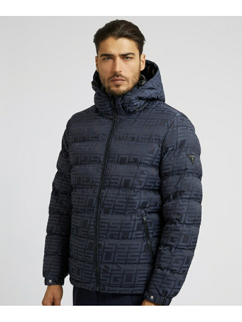 【楽天市場】【SALE／50%OFF】(M)Allover Logo Puffer Jacket GUESS ゲス ジャケット・アウター ...