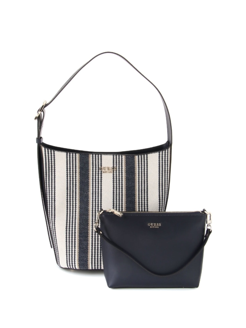 【SALE／50%OFF】GUESS ショルダーバッグ (W)NICOLETTE Bucket Shoulder Bag GUESS ゲス バッグ ショルダーバッグ ネイビー【RBA_E】【送料無料】[ Fashion]｜GUESS（ゲス）公式ショップ