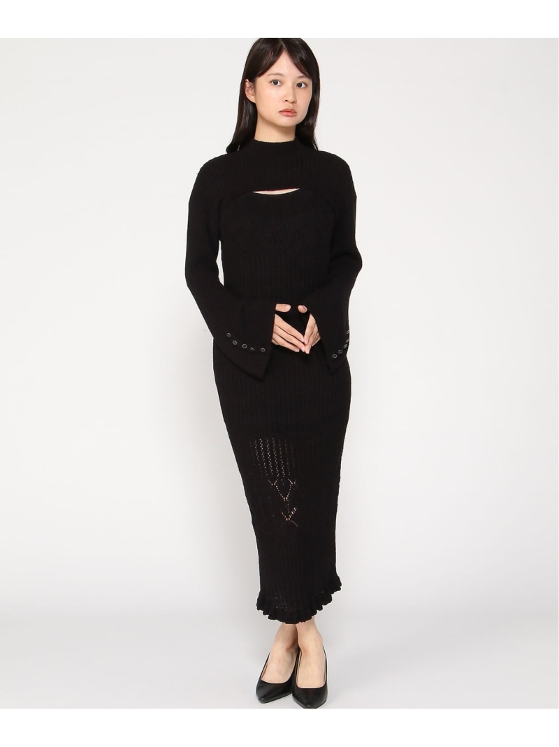 【SALE／50%OFF】GUESS ワンピース ドレス (W)LS Mn Shrug Shinju Dress GUESS ゲス ワンピース・ドレス ワンピース ベージュ ブラック【RBA_E】【送料無料】[ Fashion]