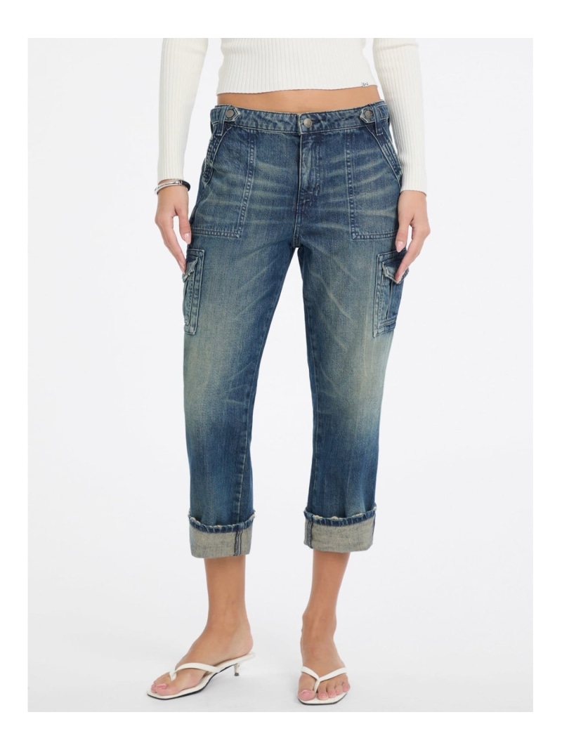【SALE／50%OFF】GUESS Originals デニムパンツ ストレートジーンズ (W)Capri Denim Pants GUESS Originals ゲス パンツ ジーンズ・デニムパンツ ネイビー【RBA_E】【送料無料】[ Fashion]