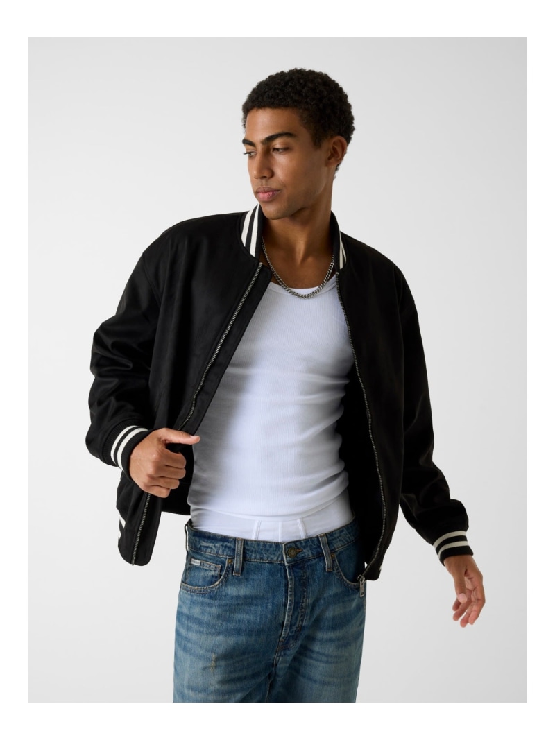 【SALE／20%OFF】GUESS JEANS ブルゾン (M)Faux Suede Bomber GUESS JEANS ゲス ジャケット・アウター ブルゾン・ジャンパー ベージュ【RBA_E】【送料無料】[ Fashion]