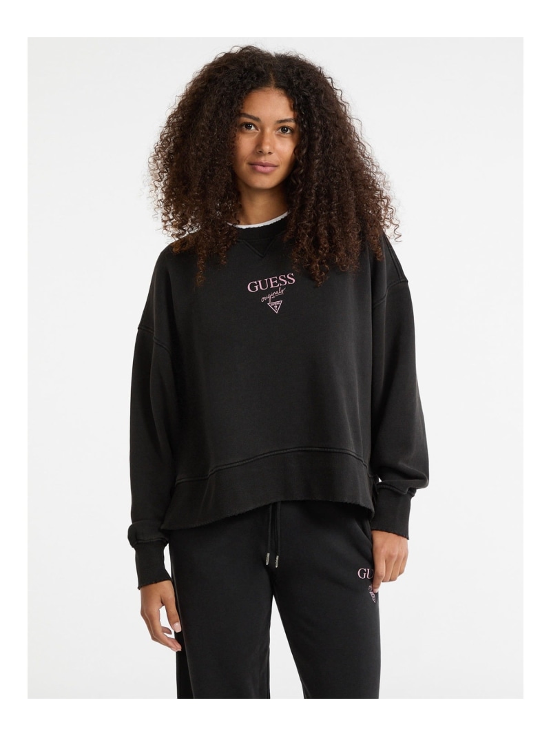【SALE／50%OFF】GUESS Originals スウェット (W)Baker Crewneck GUESS Originals ゲス トップス スウェット・トレーナー ブラック グレー【RBA_E】【送料無料】[ Fashion]