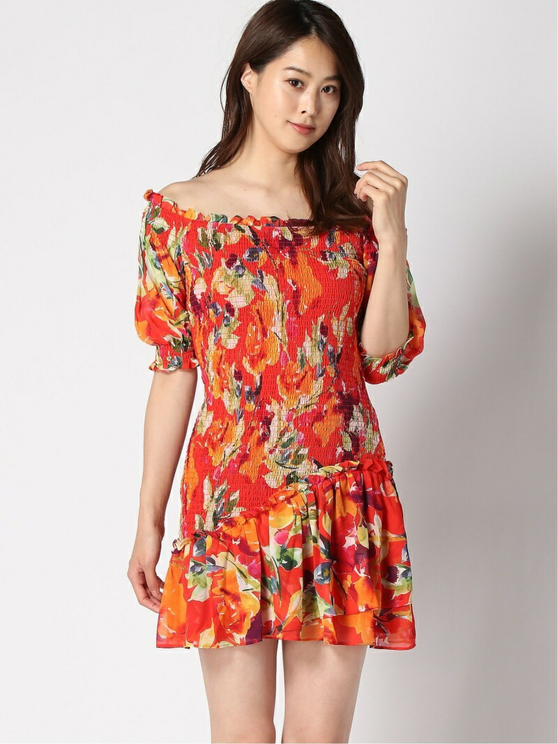 値引きする W Off Shoulder Smocked Dress Marciano ゲス ワンピース ワンピースその他 レッド Rba E Rakuten Fashion お歳暮 Www Nsmakedonaca Org Rs