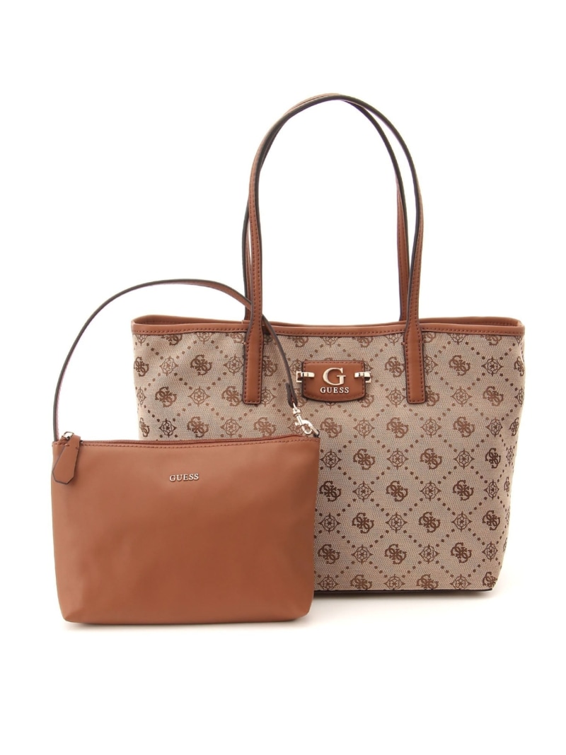 GUESS Neda 2 In 1 Tote Borsa Donna - Jacquard Logo Peonia 4G Con Pochette Rimovibile