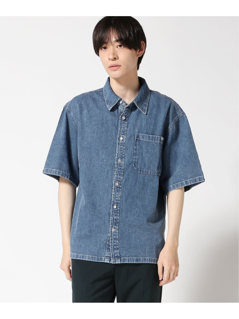 【SALE／50%OFF】GUESS シャツ/ブラウス (M)MEN'S S/Slv Denim Shirt GUESS ゲス トップス シャツ・ブラウス ブルー【RBA_E】【送料無料】[ Fashion]
