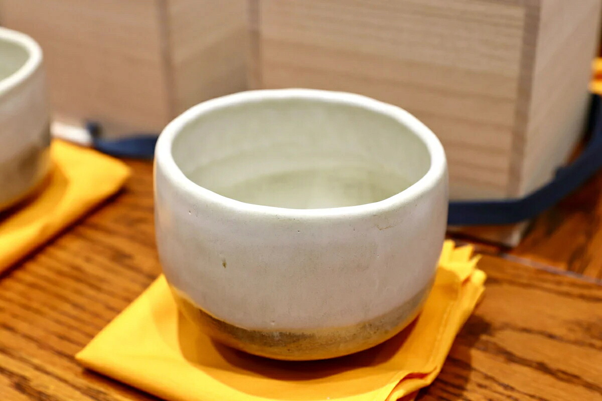 GMIO165 北村圭泉 圭泉窯 白釉茶碗 最高級 丹波焼 丹波篠山 陶磁器 未使用|Guide-Maker店