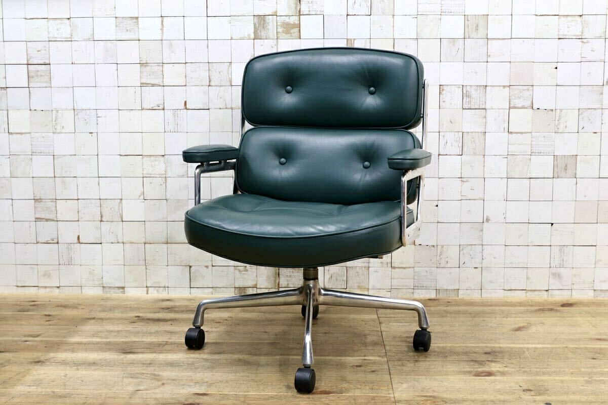 【中古】GMJO87C Herman Miller / ハーマンミラー イームズ エグゼクティブチェア タイムライフチェア 本革 グリーン チャールズ＆レイ 定価約95万【中古家具】｜Guide-Maker店 159,895円