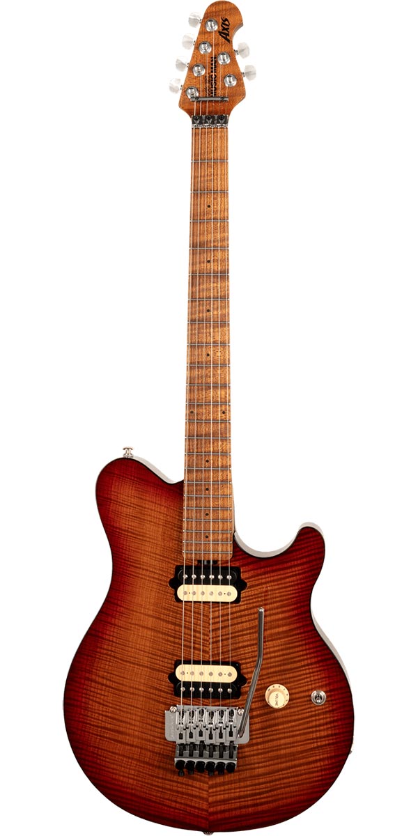 ギター MUSICMAN Axis ROASTED AMBER Quilt Platinum Ernie Ball Music Man Axis Quilt Top Electric Guitar