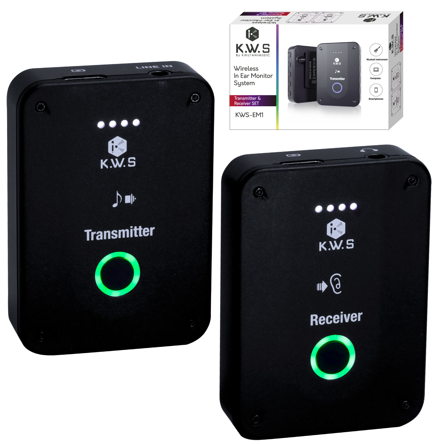 KWS-EM1 ワイヤレスイヤーモニター（K.W.S イヤモニ） 楽天市場】K.W.S KWS-EM1 ワイヤレスイヤーモニター イヤモニ 送信機