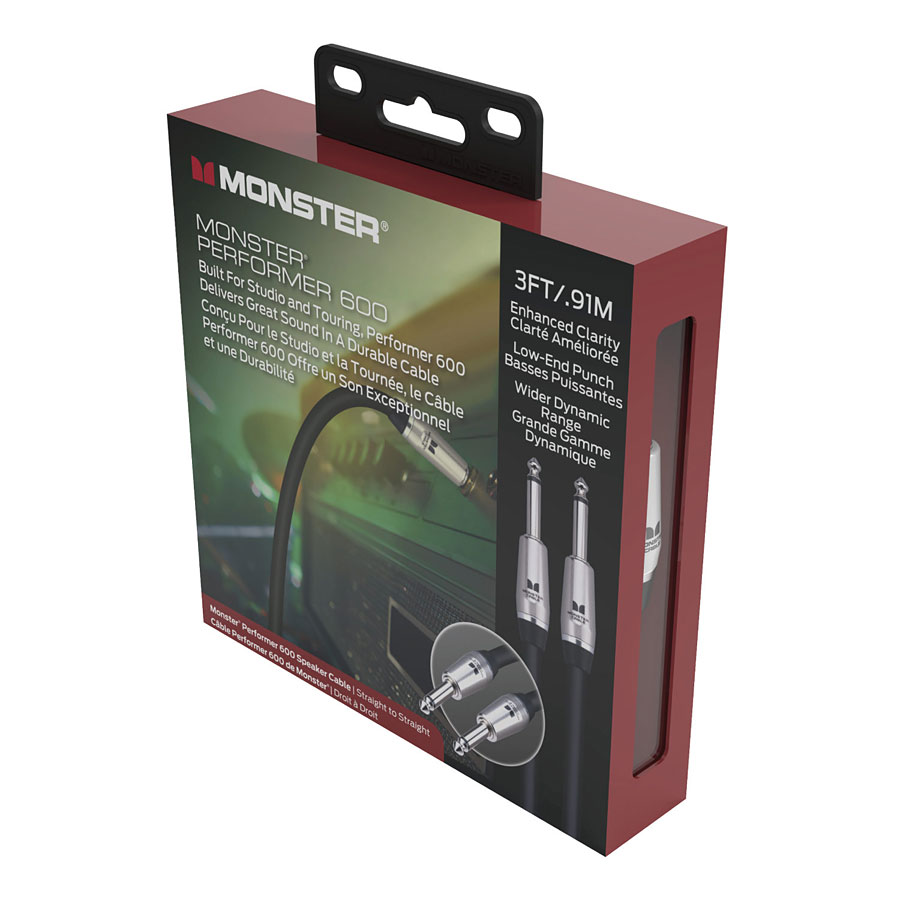 ケーブル・シールド Monster Studio Pro 1000 Speaker Cable 4m Monster Studio Pro 1000 - 21' Instrument Cable - Angled to