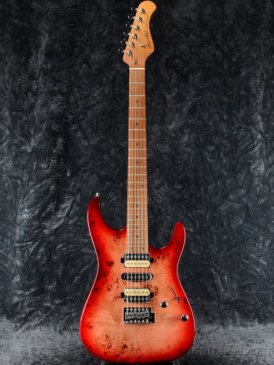 Bacchus Universe Series IMPERIAL24-BP-RSM M -RD-B- 新品 バッカス  Stratocaster,ストラトキャスター Electric Guitar,エレキギター Red,レッド,赤 Burl Poplar,バールポプラ  Roasted Maple,ローステッドメイプル ずっと気になってた