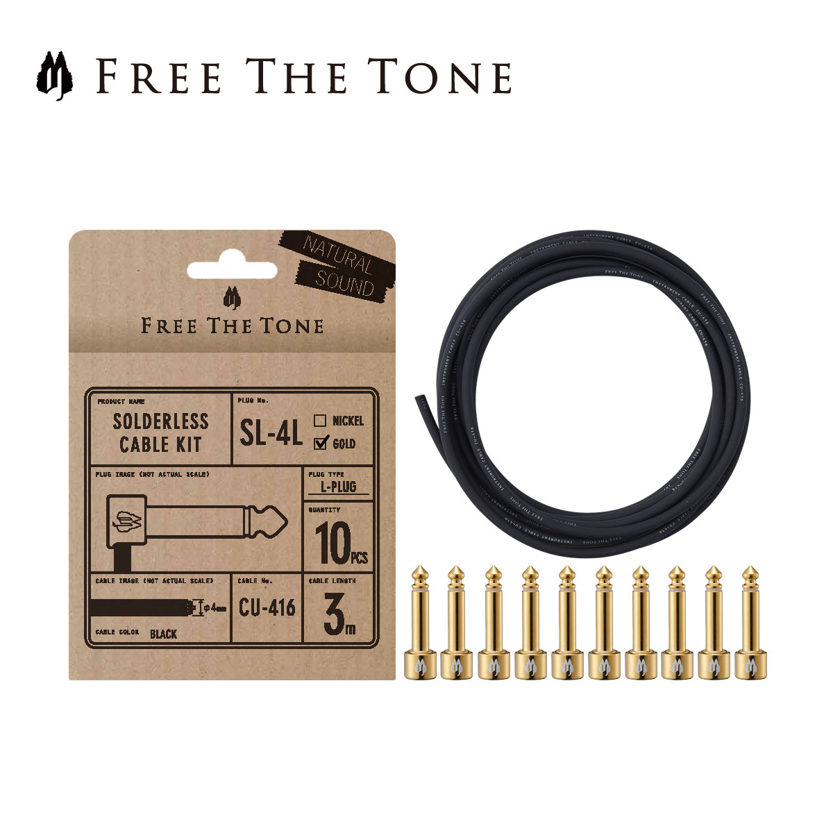 CU-5050用ソルダーレスプラグキット Lプラグ10個 / ケーブル3m S… おトク情報がいっぱい！ The Free Tone [Lプラグ10個 CU-5050用