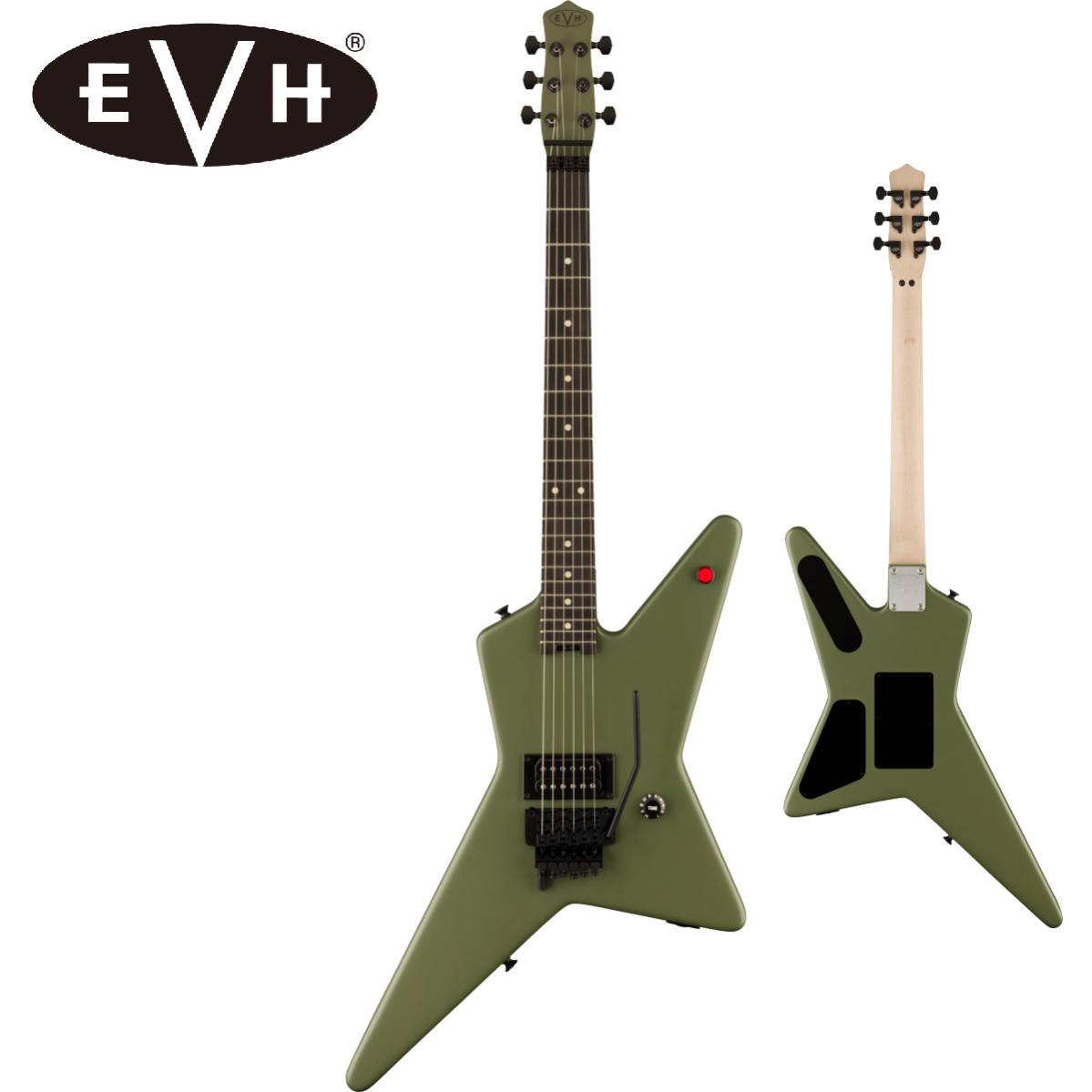 ギター EVH Star Limited Edition Stealth Black EVH Limited Edition Star (Stealth Black with Gold Hardware/Ebony