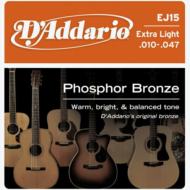 楽天市場】D'Addario 10-47 EJ10 Extra Light 80/20 Bronze Wound[ダダリオ][エクストラライト ][ブロンズ弦][アコースティックギター弦,String]：ギタープラネット