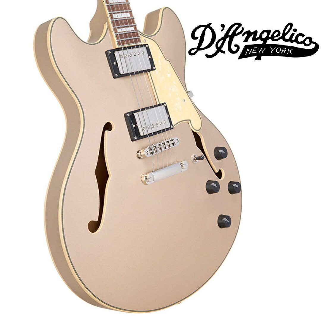 D\'Angelico / Premier DC XT 新品 セミアコースティックギター[ディアンジェリコ][サテン・デザート・ゴールド][Electric Guitar,エレキギター]｜ギタープラネット