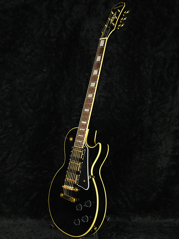 Ernie Lull Ball4点セット付 Epiphone ビンテージ Les Paul Custom Black Beauty 3pickups Antonio 新品 エボニーブラック エピフォン レスポールカスタム Lp Ctm ブラックビューティー Ebony Black 黒 3ピックアップ 3pu エレキギター Electric Guitar Fp ギター