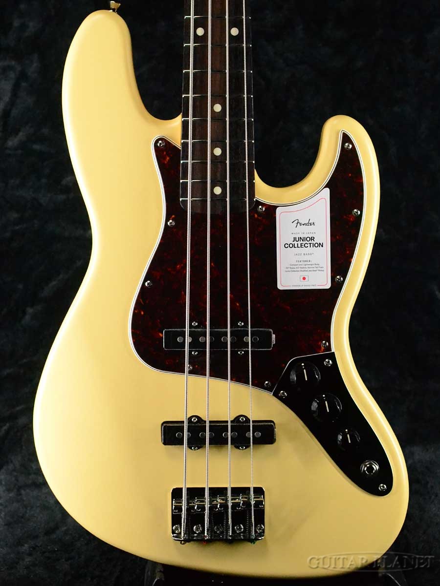 本物 フェンダージャパン Junior Beige ホワイト ベージュ 白 Fender Short White Rosewood Bass エレキ ベース In Electric Made Vintage ジャズベース Scale ショートスケール Japan Collection Satin Jazz Bass ギター ベース