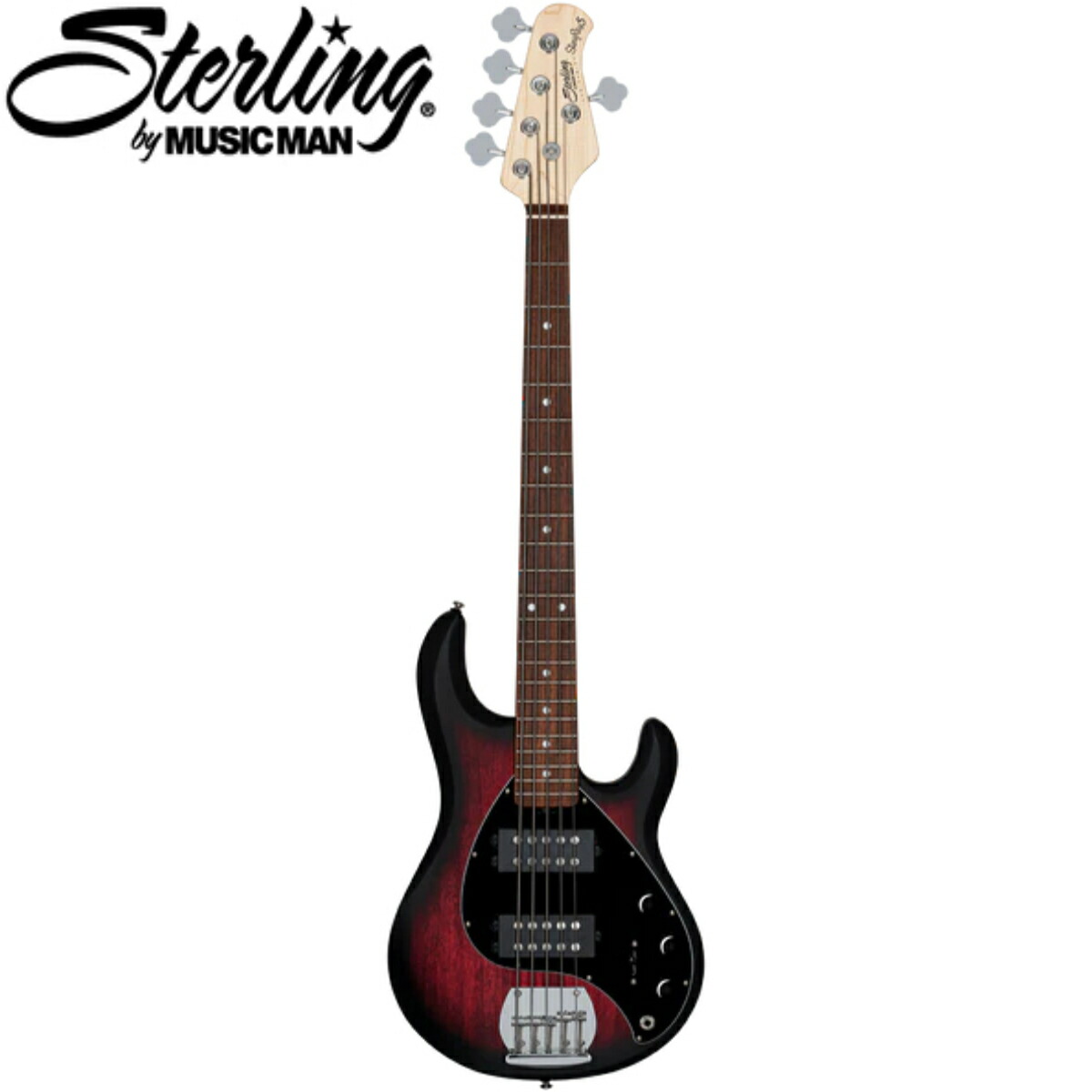 楽天市場】Sterling by MUSIC MAN SUB Ray4 -Ruby Red Burst