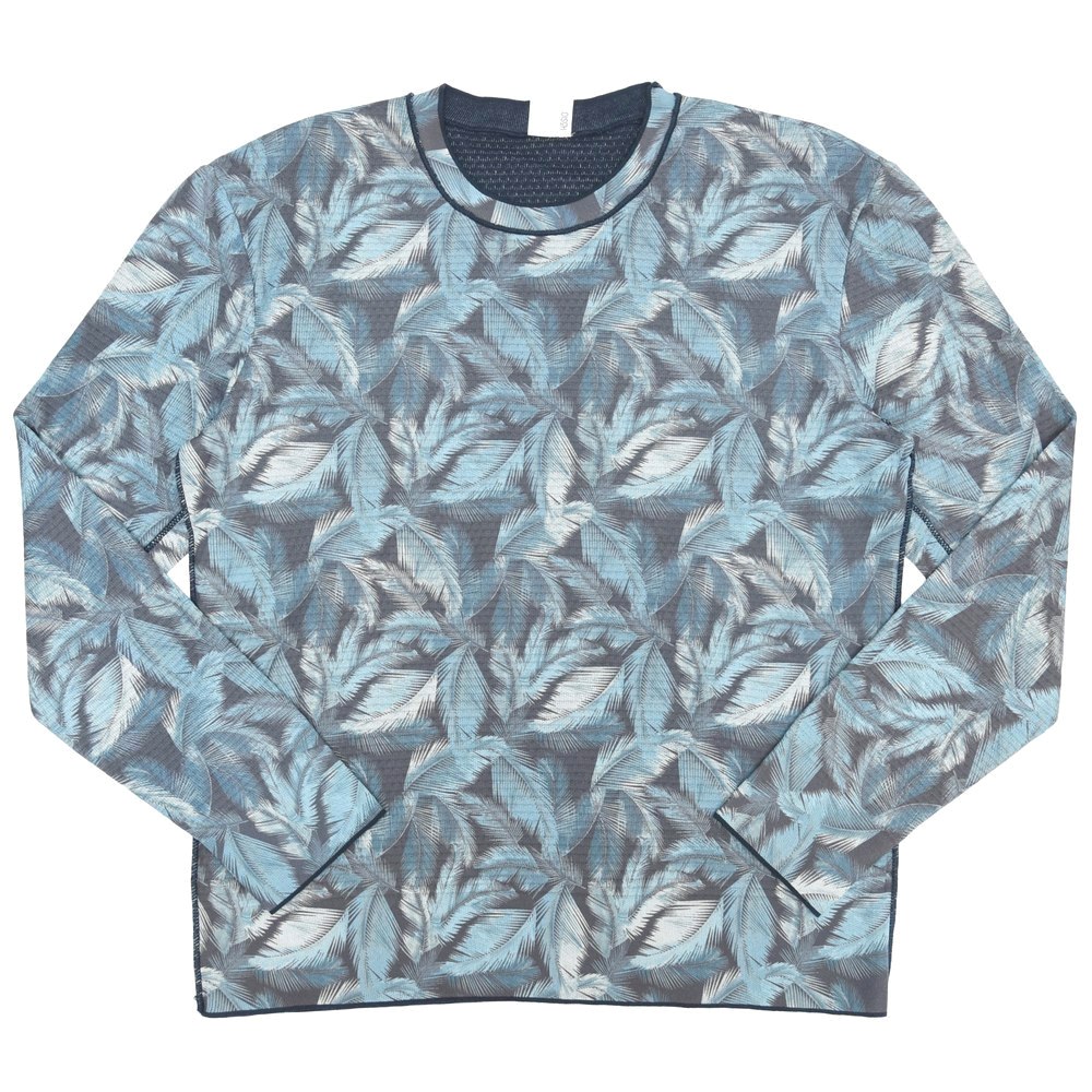 【40%OFF】HoSIO（オジオ） コットンナイロンリーフプリント×ワッフルソリッドリバーシブルクルーネックカットソー 121M67 16051020025 14,454円