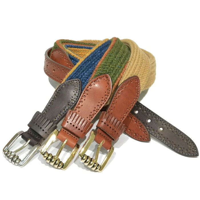 【40%OFF】TIBERIO FERRETTI（ティベリオ フェレッティ）メダリオンカーフ×ウールメッシュコンビベルト 1309/1344 48162002110