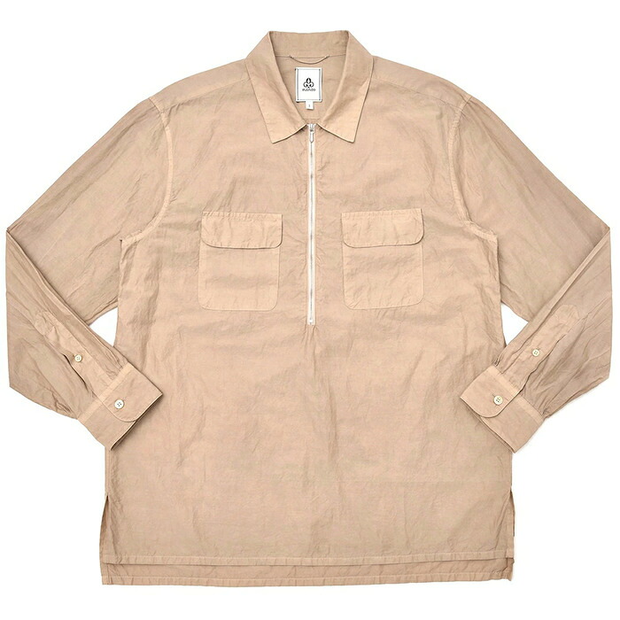 【40%OFF】mando（マンド） コットンシルクガーメントダイハーフジッププルオーバーシャツ 8195-001 11081400037