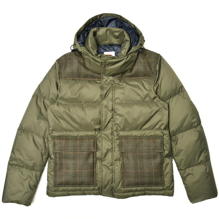 【SALE52%OFF】ASPESI（アスペジ）ポリエステル×タータンチェックウールうつり変わりダウンフーディー 049245005M1969