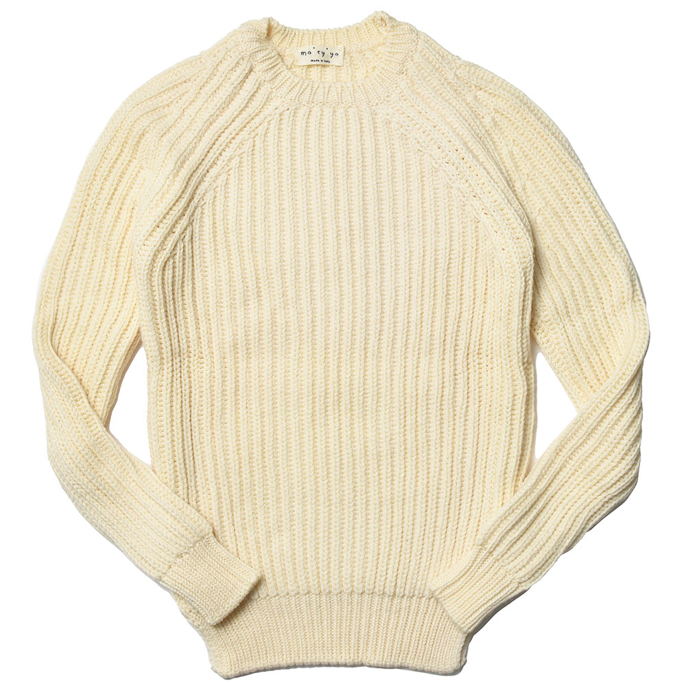 【40%OFF】ma'ry'ya（マリア） ウールローゲージリブクルーネックニットY3K004 16052006025