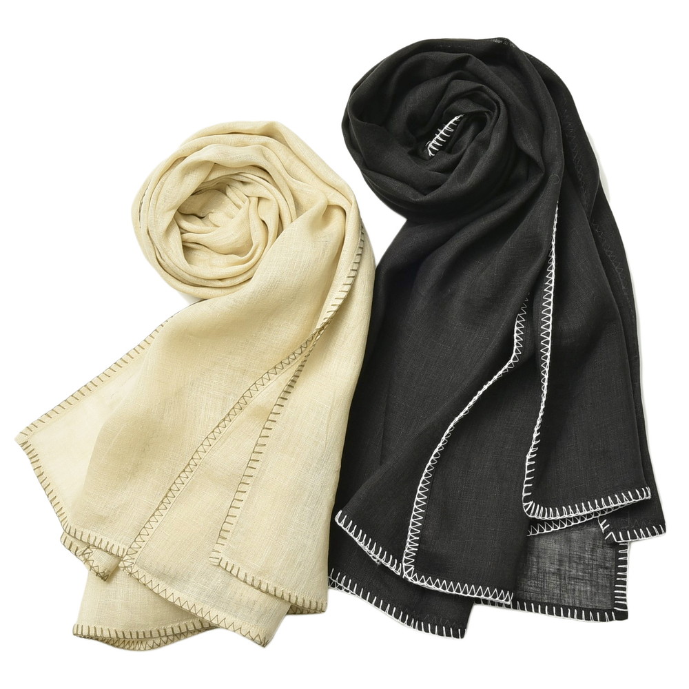 【SALE52%OFF】THROW(スロー)KELLY リネンステッチストール TH211-S08 18311400174|guji outlet