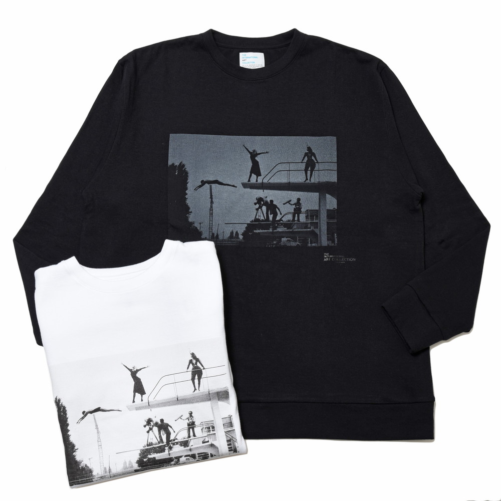 【40%OFF】THE INTERNATIONAL ART COLLECTION（ジ 世界的 作物 寄せあわせ）HIGH DIVE MONACO コットンフォトプリントL/Sカットソー 12031401182 ブラック-ホワイト