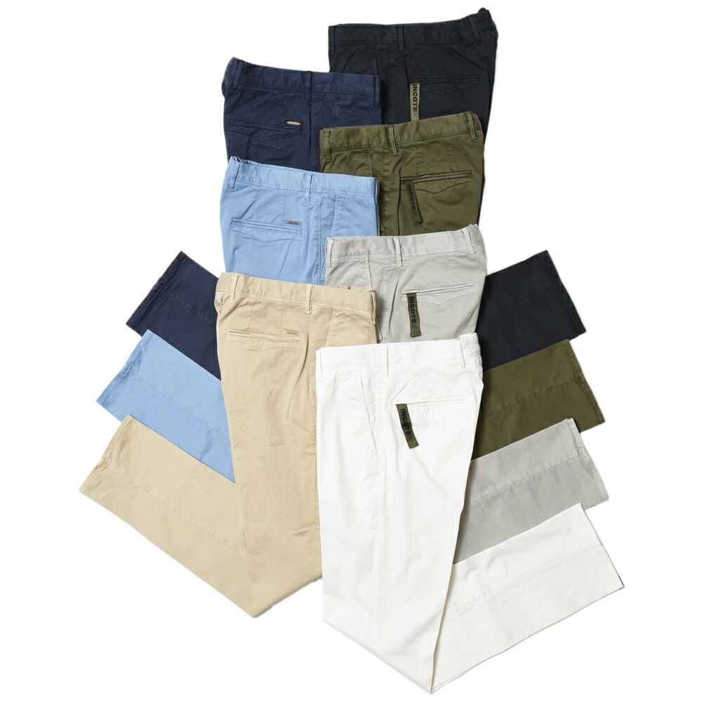 【SALE52%OFF】INCOTEX SLACKS（インコテックス スラックス）SLIM FIT ガーメントダイオーガニックコットンストレッチギャバジンテーパードパンツ 16S100-9664A 13031000052｜guji outlet