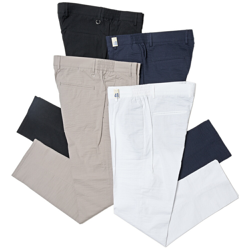 【SALE52%OFF】giab\u0027s ARCHIVIO（ジャブス アルキヴィオ）guji golf別注MASACCIOマサッチョ ストレッチシアサッカークリースステッチテーパードシャーリングパンツ MASACCIOLF/1-A3585 13031603117