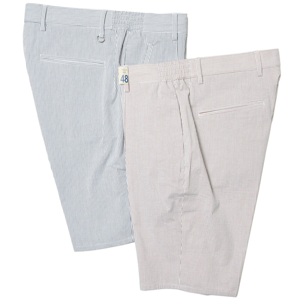 【SALE52%OFF】giab's ARCHIVIO（ジャブス アルキヴィオ）guji golf別注MASACCIOマサッチョ ストレッチシアサッカーストライプクリースステッチテーパードシャーリングショーツ MASACCIOLF/SH-A3578 13131601117｜guji outlet 13,010円