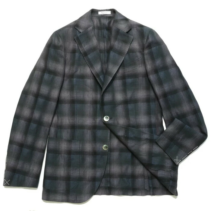 【SALE52%OFF】BOGLIOLI（ボリオリ）NEW DOVERドーヴァー リネンコットンオンブレーチェック3B上衣 X2902E/C007 17061006052