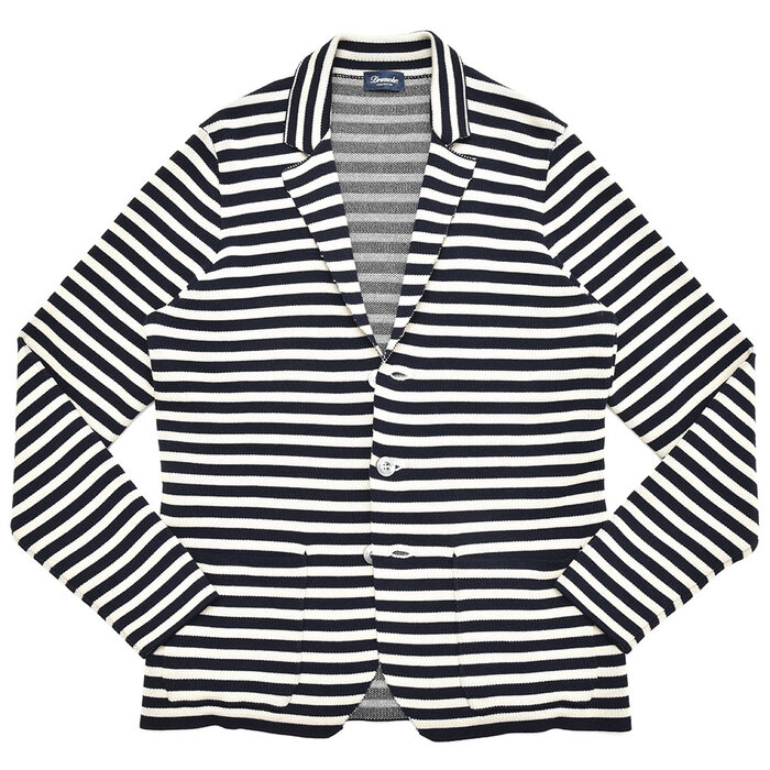 【SALE52%OFF】Drumohr(ドゥルモア)コットンボーダーニットジャケット D0IZ416 16081002027|guji outlet