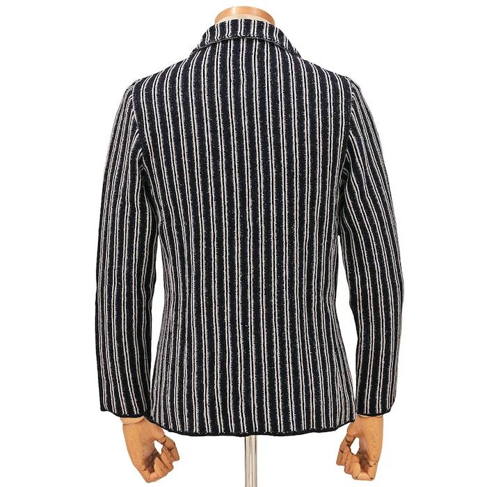 【40%OFF】LARDINI(ラルディーニ)コットン ナイロン パイル ストライプ シングル2Bニットジャケット 37071001022|guji outlet